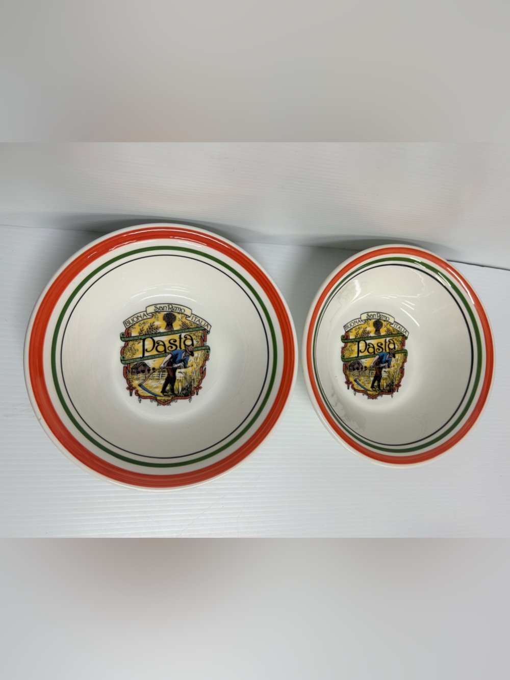 Vintage Himark Buona San Remo Italia Pasta Bowl Set of 2 Made in Italy 9 3/4"